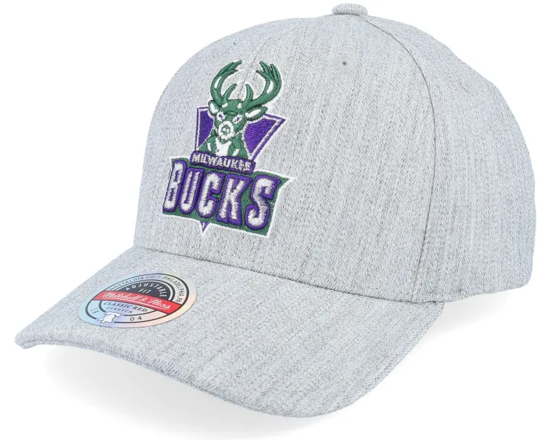 Mitchell & Ness Milwaukee Bucks Team Heather Grey Adjustable online
