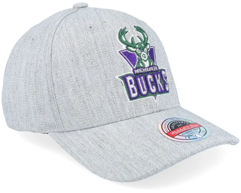 Mitchell & Ness Milwaukee Bucks Team Heather Grey Adjustable online
