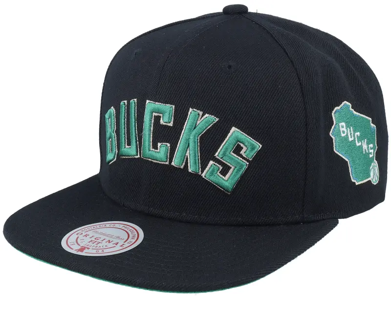Mitchell & Ness Milwaukee Bucks Triple Play Black Snapback online