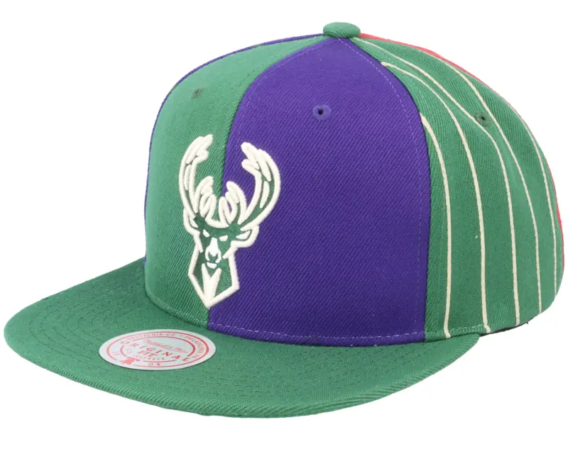 Mitchell & Ness Milwaukee Bucks What The Pinstripe Green/Purple Sanpback online