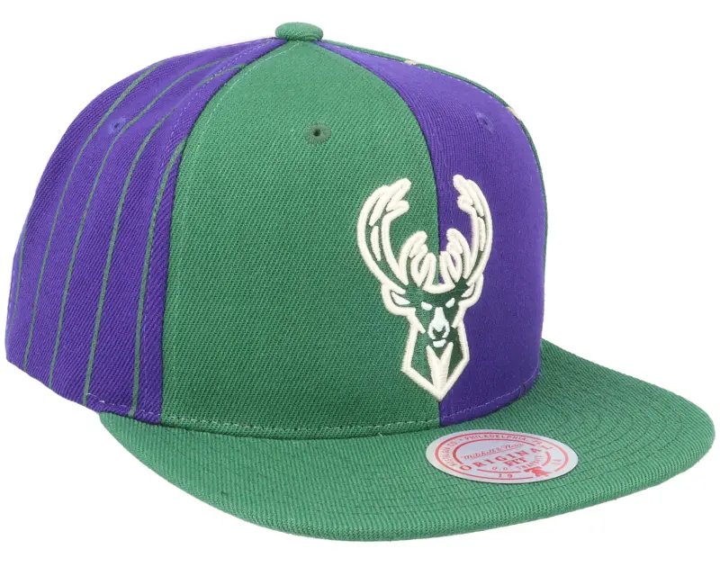 Mitchell & Ness Milwaukee Bucks What The Pinstripe Green/Purple Sanpback online