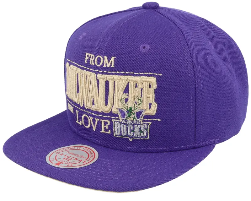Mitchell & Ness Milwaukee Bucks With Love Hwc Purple Snapback online