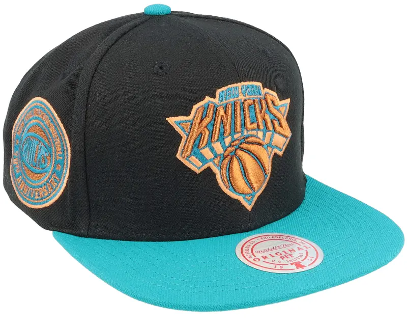 Mitchell & Ness New York Knicks Make Cents Black/Teal Snapback online