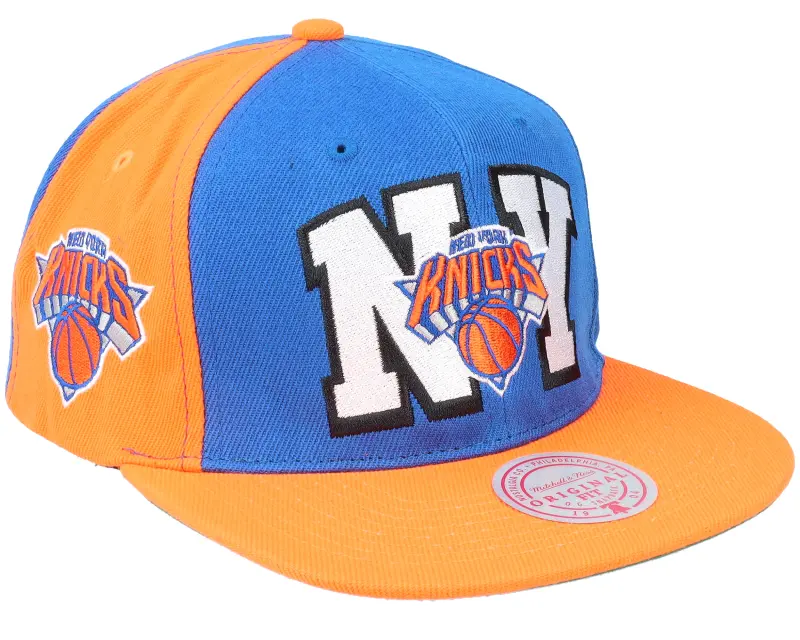 Mitchell & Ness New York Knicks Rear Script Deadstock Nba Royal Orange Snapback online