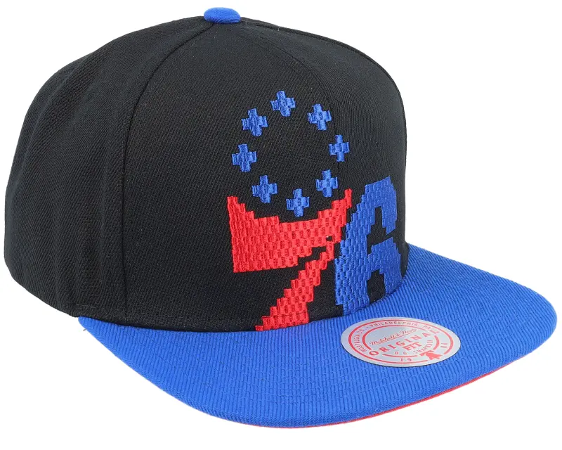 Mitchell & Ness Philadelphia 76ers 8 Bit Xl Black/Royal Snapback online