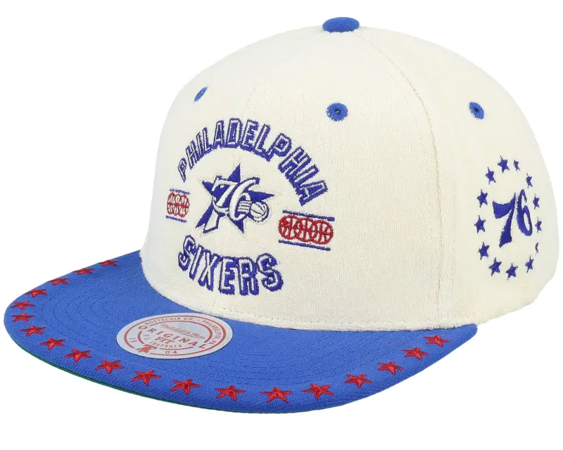 Mitchell & Ness Philadelphia 76ers Dune Royal Off White/Blue Snapback online