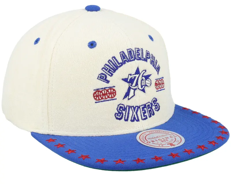 Mitchell & Ness Philadelphia 76ers Dune Royal Off White/Blue Snapback online