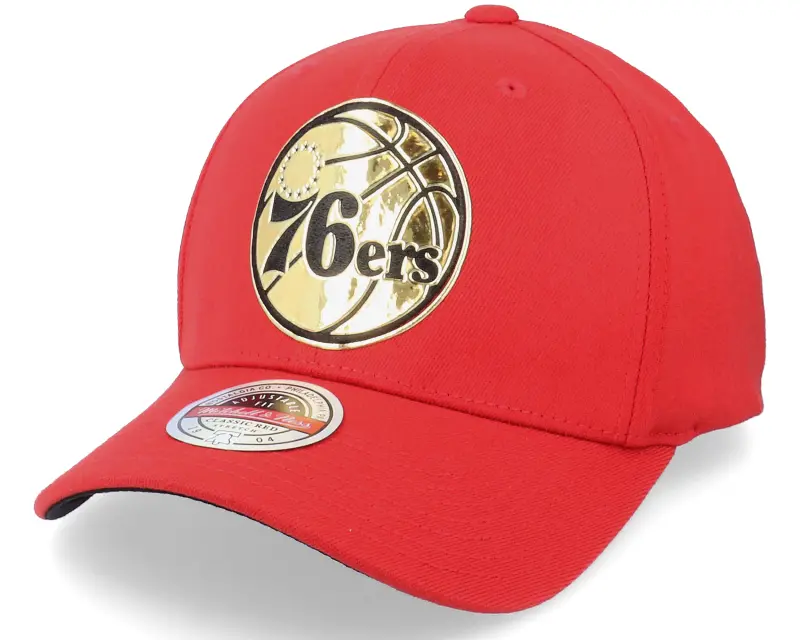 Mitchell & Ness Philadelphia 76ers Golden Black Stretch Red Adjustable online