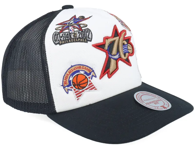 Mitchell & Ness Philadelphia 76ers Gridlock White/Black A-Frame Trucker online