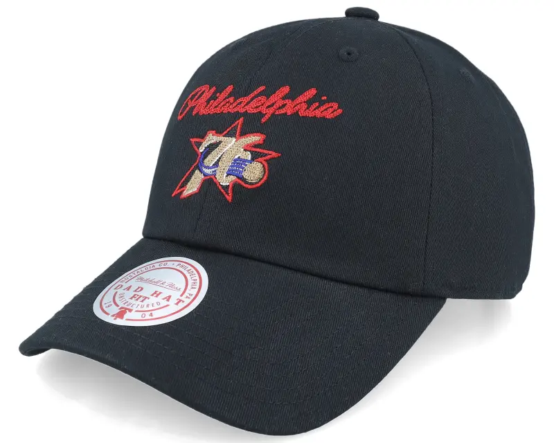 Mitchell & Ness Philadelphia 76ers Lay Low Hwc Black Dad Cap online