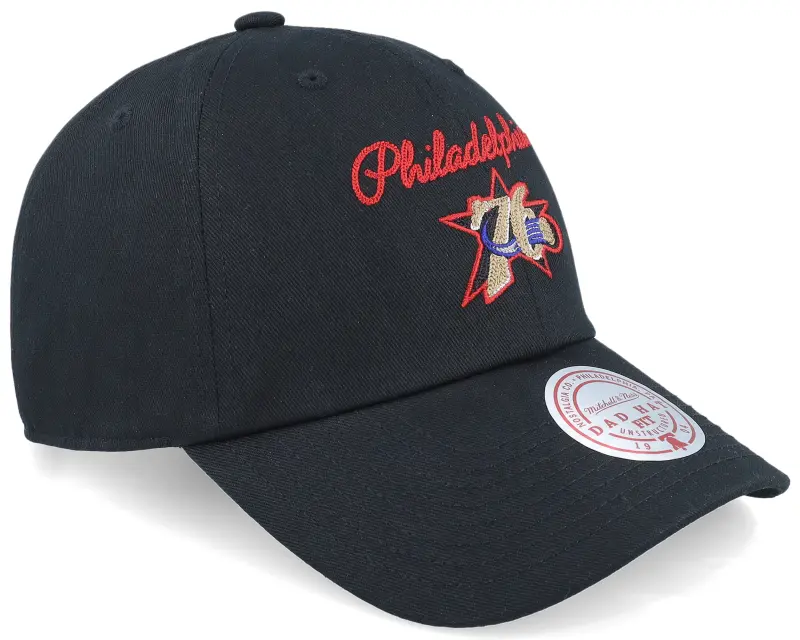 Mitchell & Ness Philadelphia 76ers Lay Low Hwc Black Dad Cap online