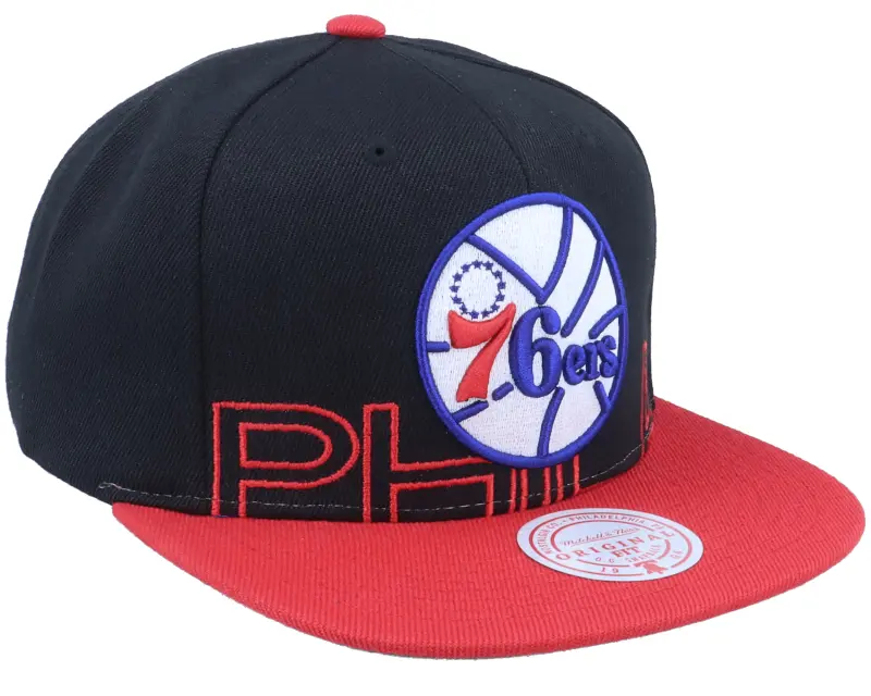 Mitchell & Ness Philadelphia 76ers Low Big Face Black/red Snapback online