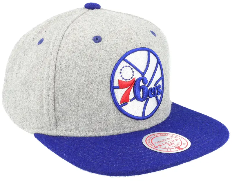 Mitchell & Ness Philadelphia 76ers Melton Patch Grey/Royal Snapback online
