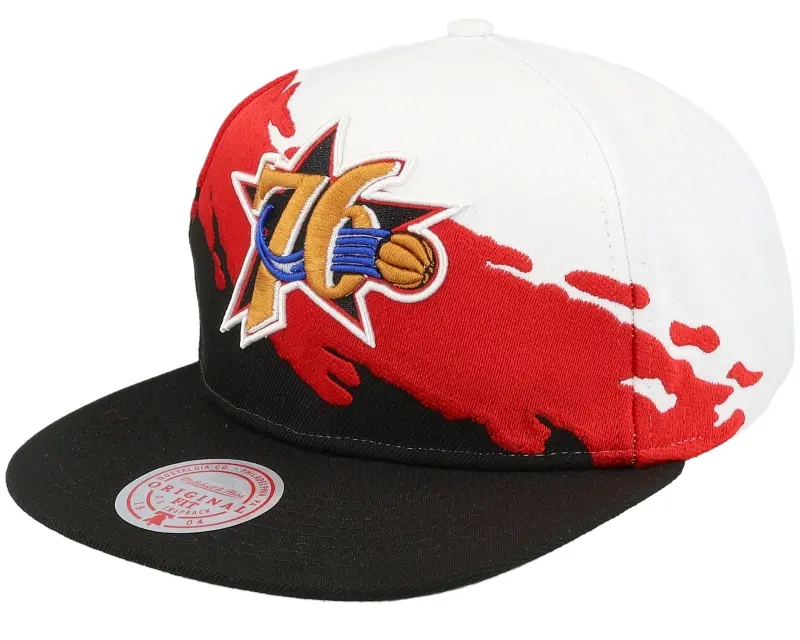 Mitchell & Ness Philadelphia 76ers Paintbrush White/Black Snapback online