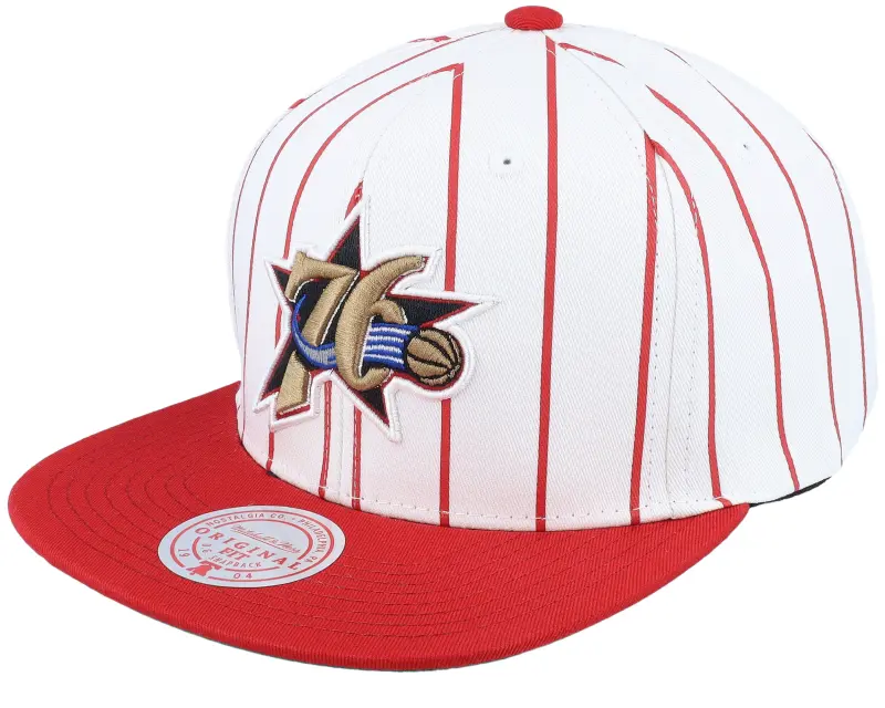 Mitchell & Ness Philadelphia 76ers Retro Pinstripe White/Red Snapback online