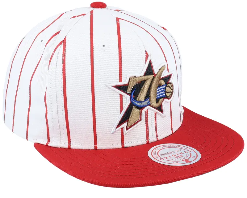 Mitchell & Ness Philadelphia 76ers Retro Pinstripe White/Red Snapback online