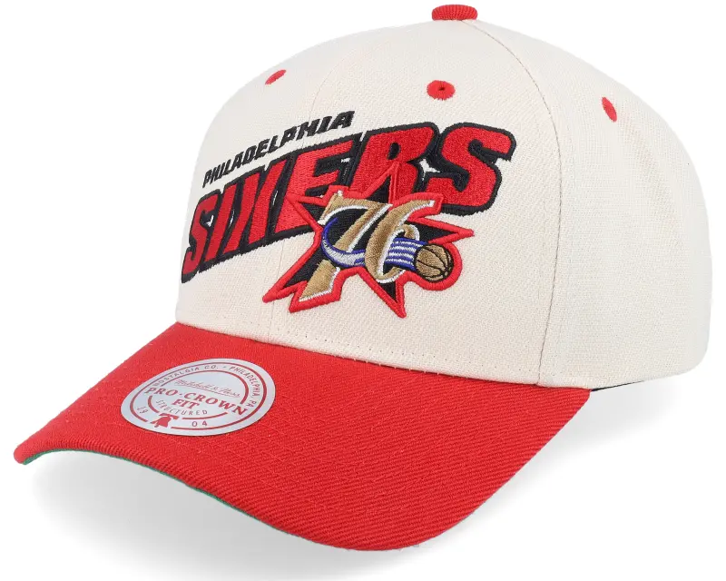 Mitchell & Ness Philadelphia 76ers Retro Type Pro Off White/Red Adjustable online