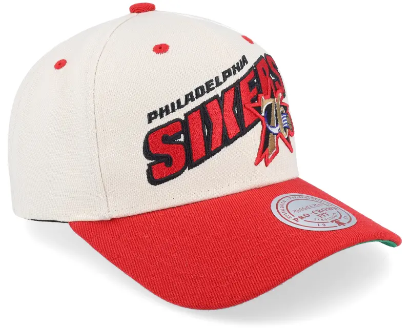 Mitchell & Ness Philadelphia 76ers Retro Type Pro Off White/Red Adjustable online