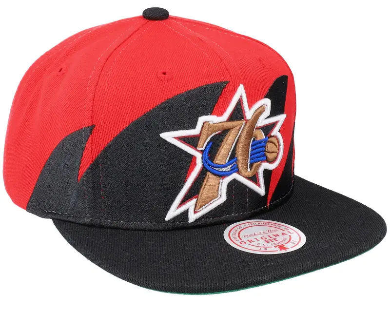 Mitchell & Ness Philadelphia 76ers Sharktooth Black/Red Snapback online