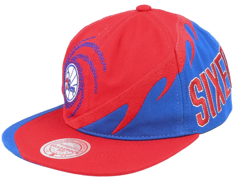 Mitchell & Ness Philadelphia 76ers Spiral Deadstock Red Snapback online