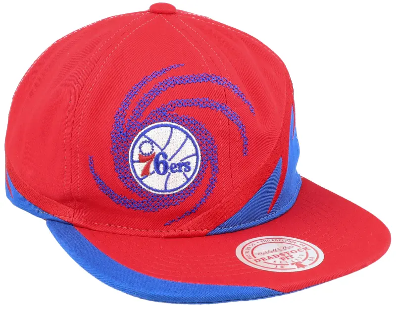 Mitchell & Ness Philadelphia 76ers Spiral Deadstock Red Snapback online