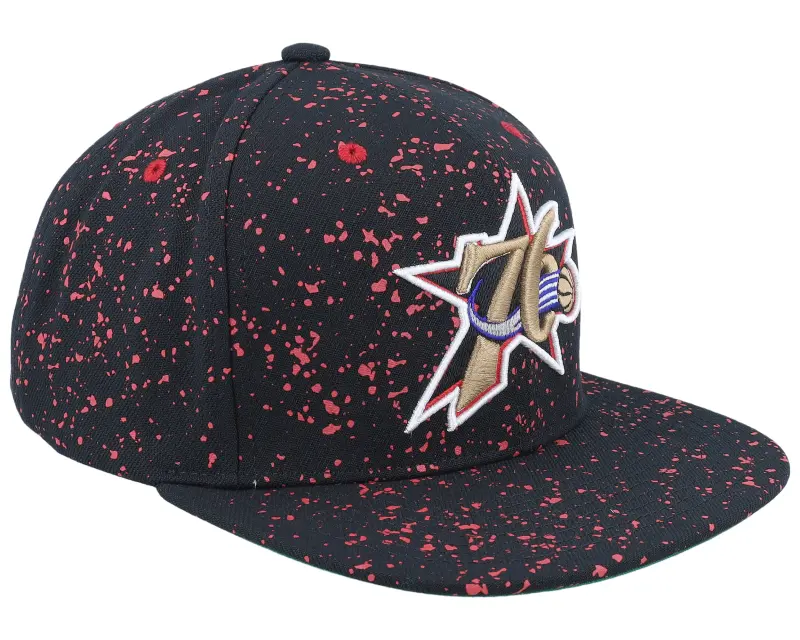 Mitchell & Ness Philadelphia 76ers Splatters Hwc Black Snapback online