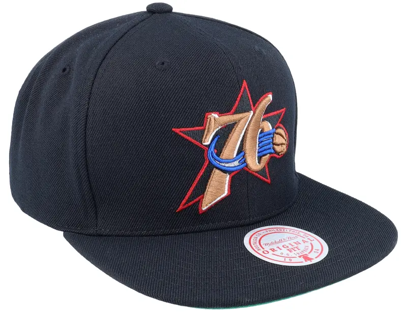 Mitchell & Ness Philadelphia 76ers Team Ground 2.0 Black Snapback online