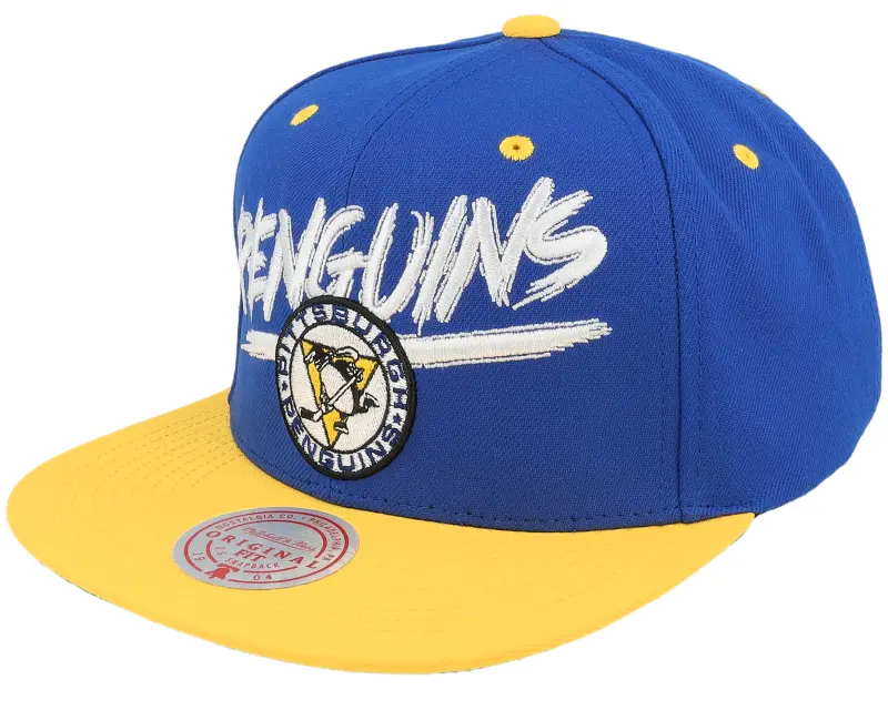 Mitchell & Ness Pittsburgh Penguins Transcript Blue/Yellow Snapback online