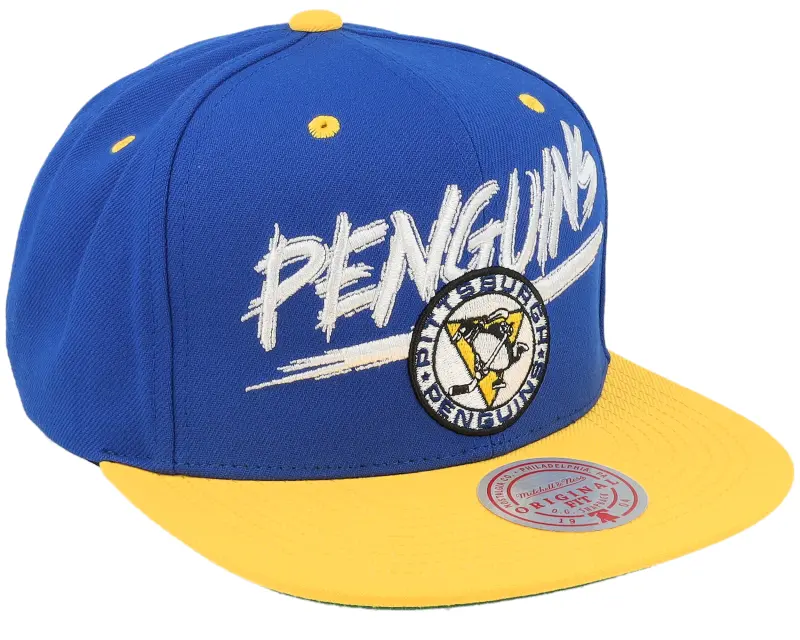 Mitchell & Ness Pittsburgh Penguins Transcript Blue/Yellow Snapback online