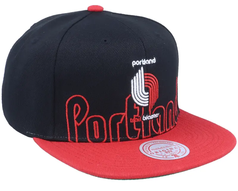 Mitchell & Ness Portland Trail Blazers Portland Trail Blazers Low Big Face Black/red Snapback online