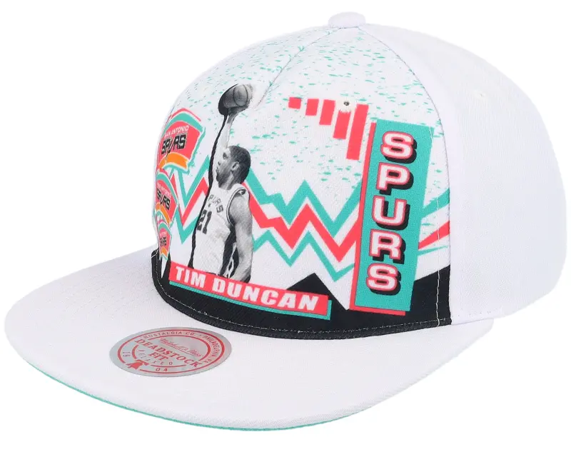 Mitchell & Ness San Antonio Spurs 90’s Playa Tim Duncan White Snapback online