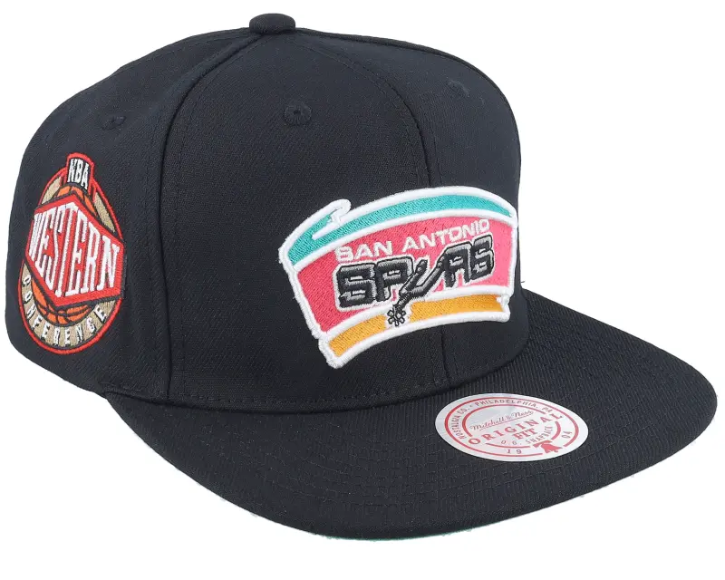 Mitchell & Ness San Antonio Spurs Conference Patch Black Snapback online