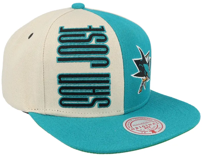Mitchell & Ness San Jose Sharks Pop Panel Off White/Teal Snapback online