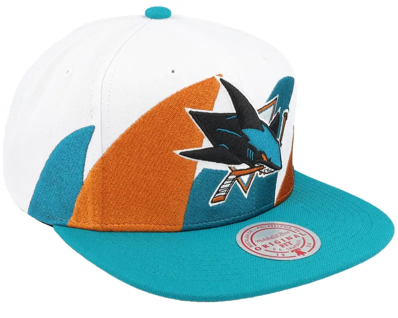 Mitchell & Ness San Jose Sharks Vintage Sharktooth White Snapback online