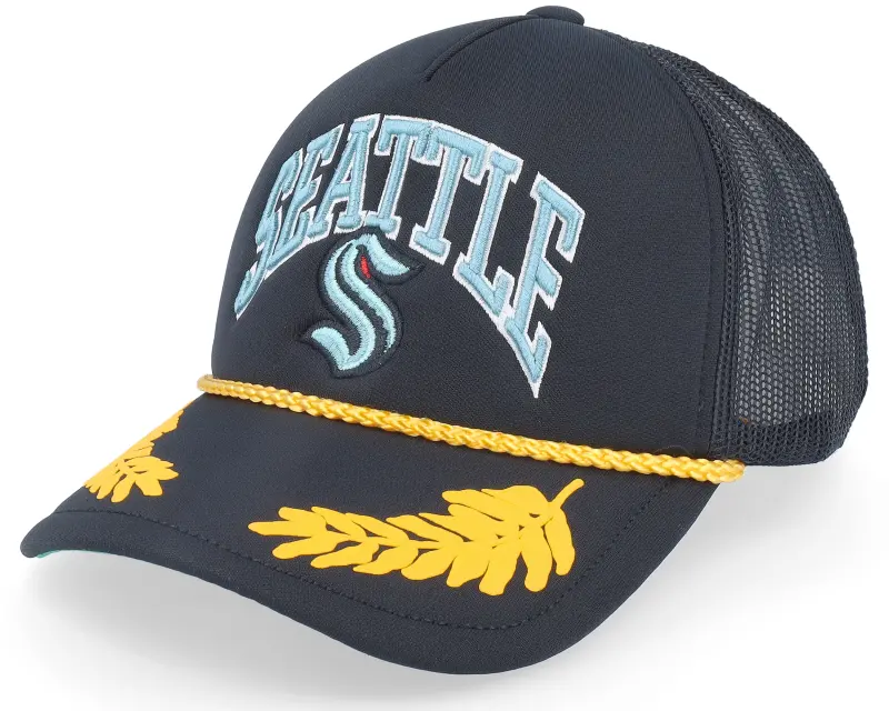 Mitchell & Ness Seattle Kraken Gold Leaf Black Trucker online