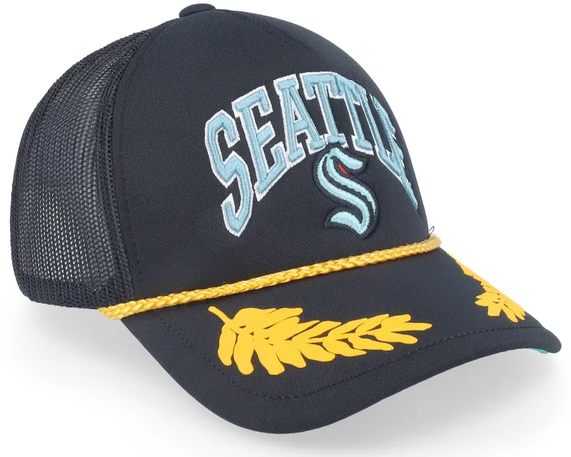 Mitchell & Ness Seattle Kraken Gold Leaf Black Trucker online