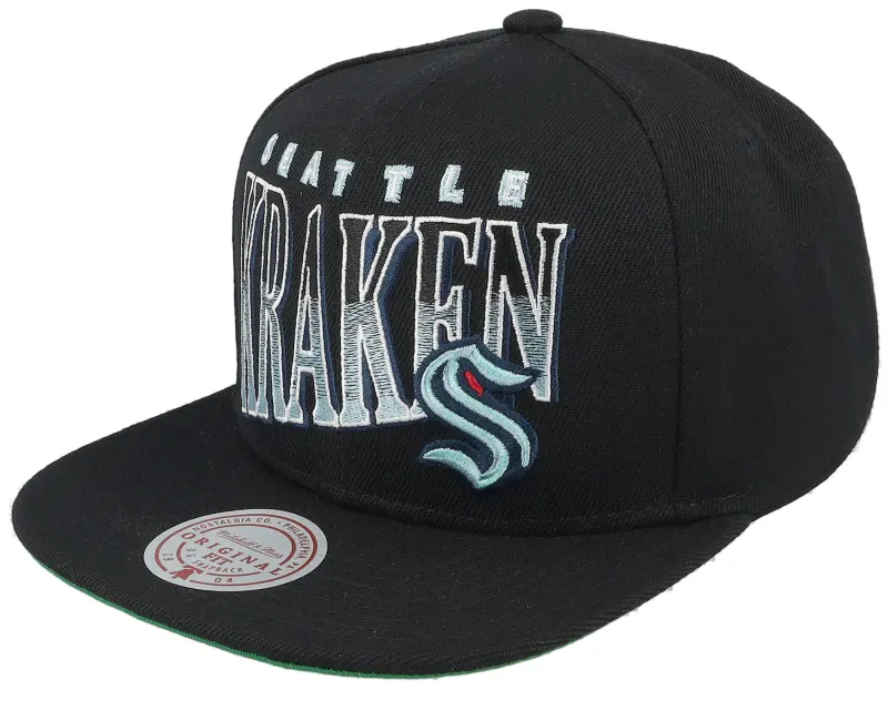 Mitchell & Ness Seattle Kraken Line Work Black Snapback online