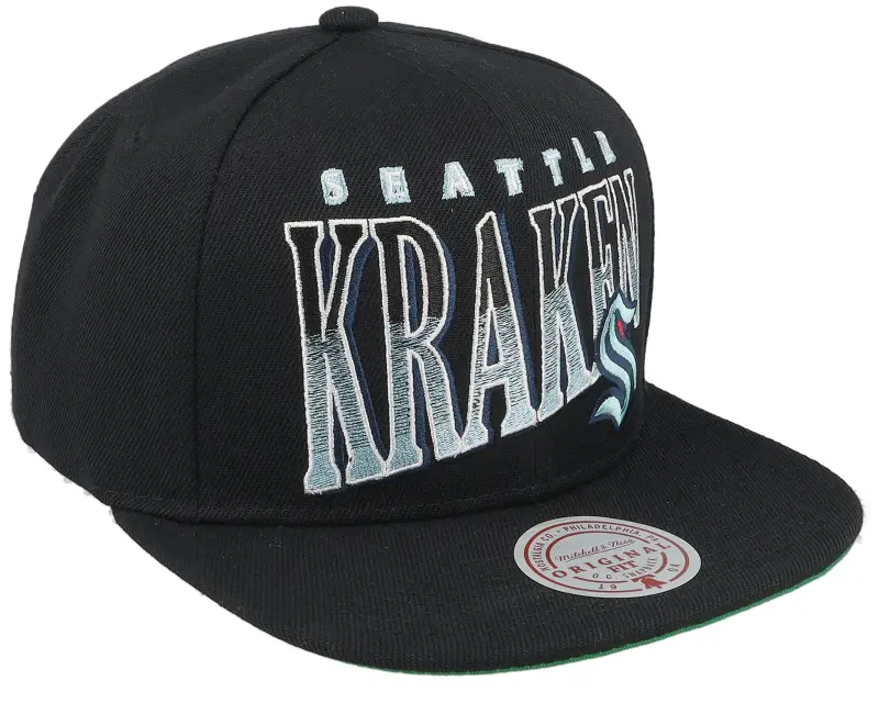Mitchell & Ness Seattle Kraken Line Work Black Snapback online