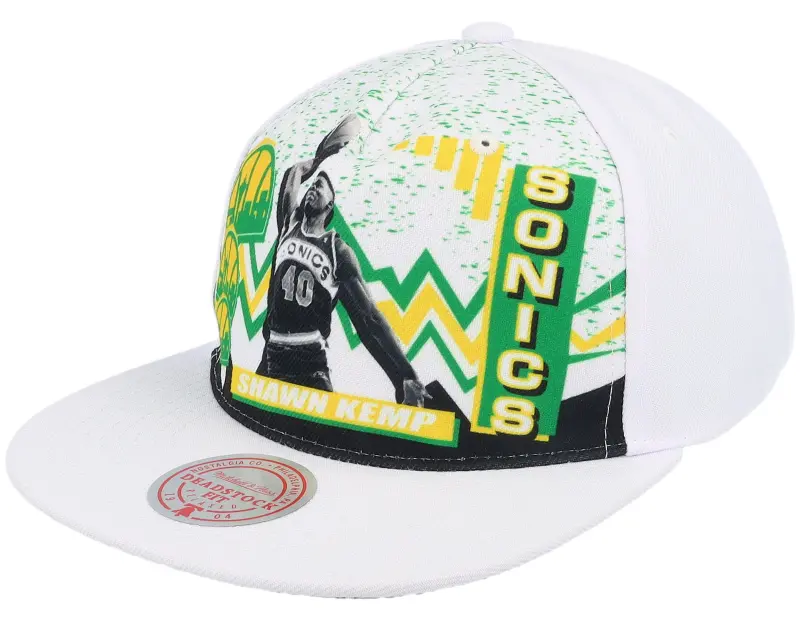 Mitchell & Ness Seattle Supersonics 90’s Playa Shawn Kemp White Snapback online
