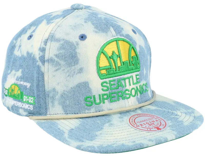 Mitchell & Ness Seattle Supersonics Acid Wash Blue Snapback online