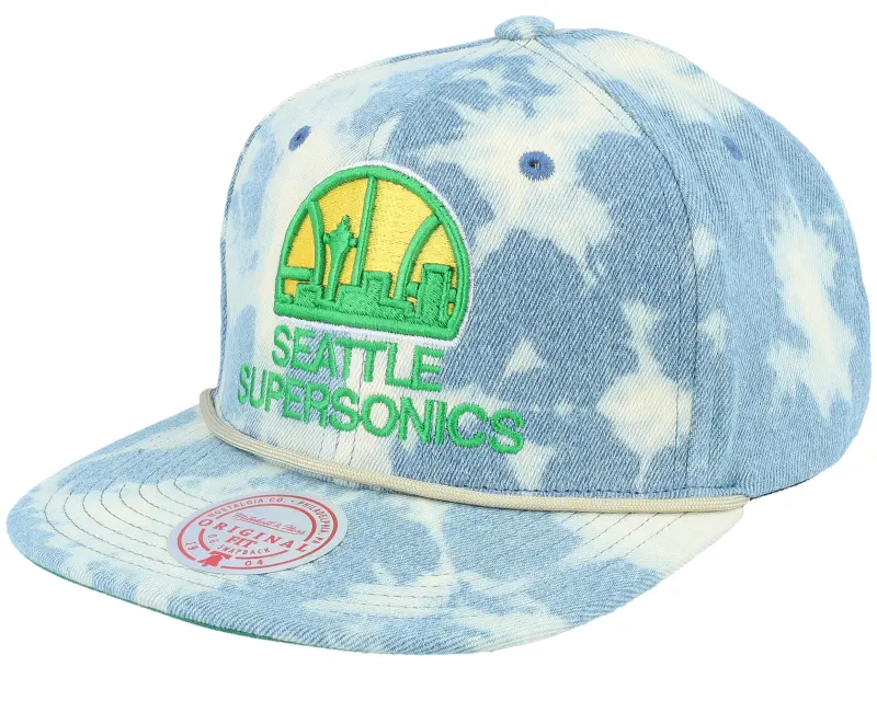 Mitchell & Ness Seattle Supersonics Acid Wash Blue Snapback online