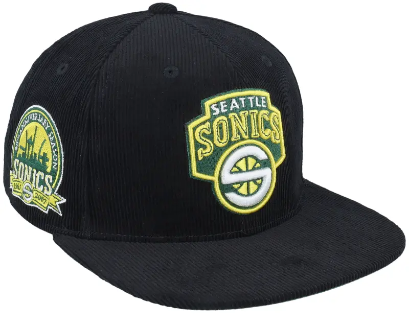 Mitchell & Ness Seattle Supersonics Black Cord Hwc Black Snapback online