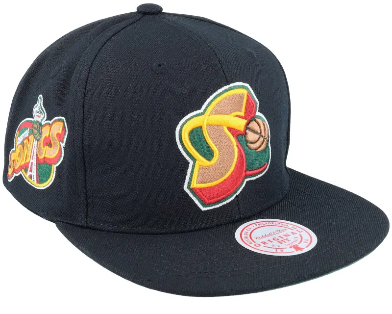 Mitchell & Ness Seattle Supersonics Black Pop Black Snapback online