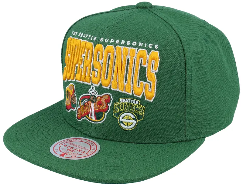 Mitchell & Ness Seattle Supersonics Champ Stack Green Snapback online