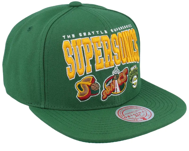 Mitchell & Ness Seattle Supersonics Champ Stack Green Snapback online
