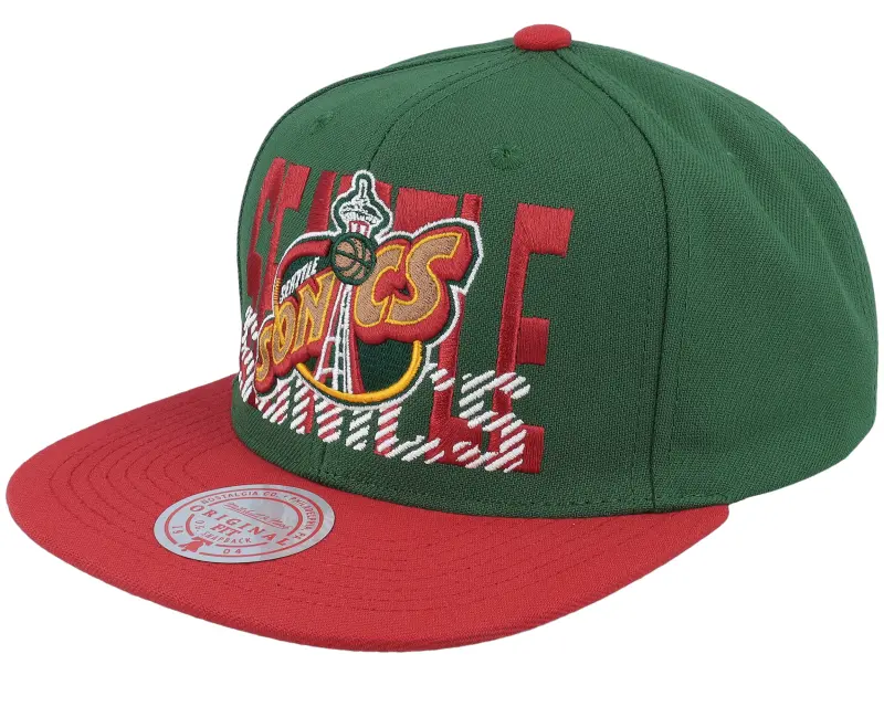 Mitchell & Ness Seattle Supersonics Cross Check Hwc Green/Red Snapback online