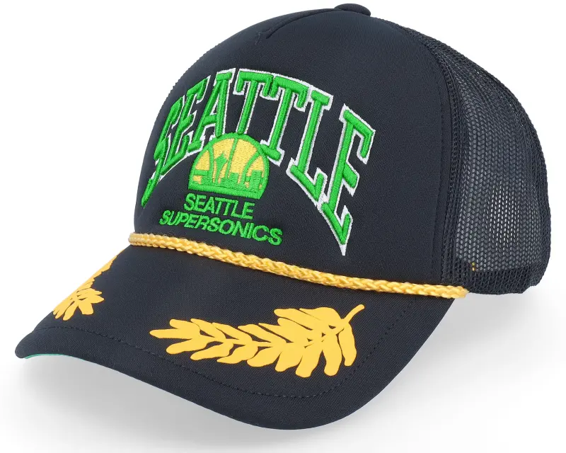 Mitchell & Ness Seattle Supersonics Gold Leaf Hwc Black Trucker online