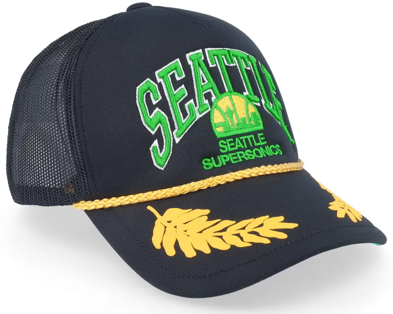 Mitchell & Ness Seattle Supersonics Gold Leaf Hwc Black Trucker online
