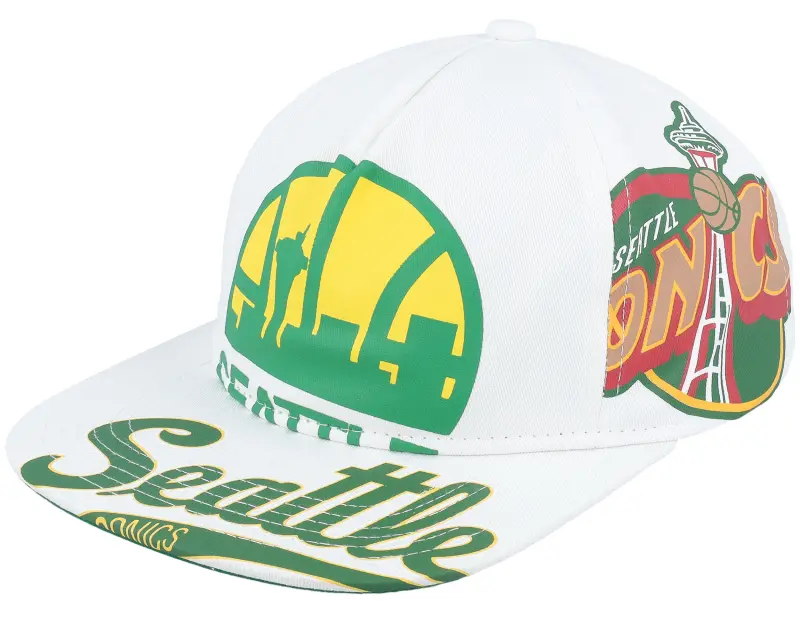 Mitchell & Ness Seattle Supersonics In Your Face Deadstock Hwc White Snapback online
