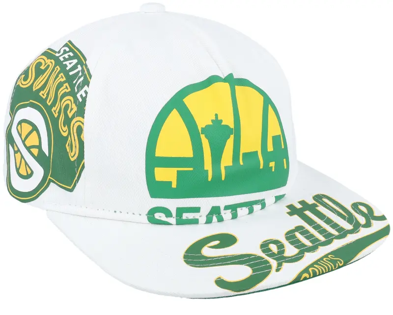 Mitchell & Ness Seattle Supersonics In Your Face Deadstock Hwc White Snapback online